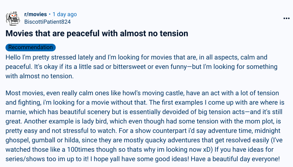 A screenshot from Reddit