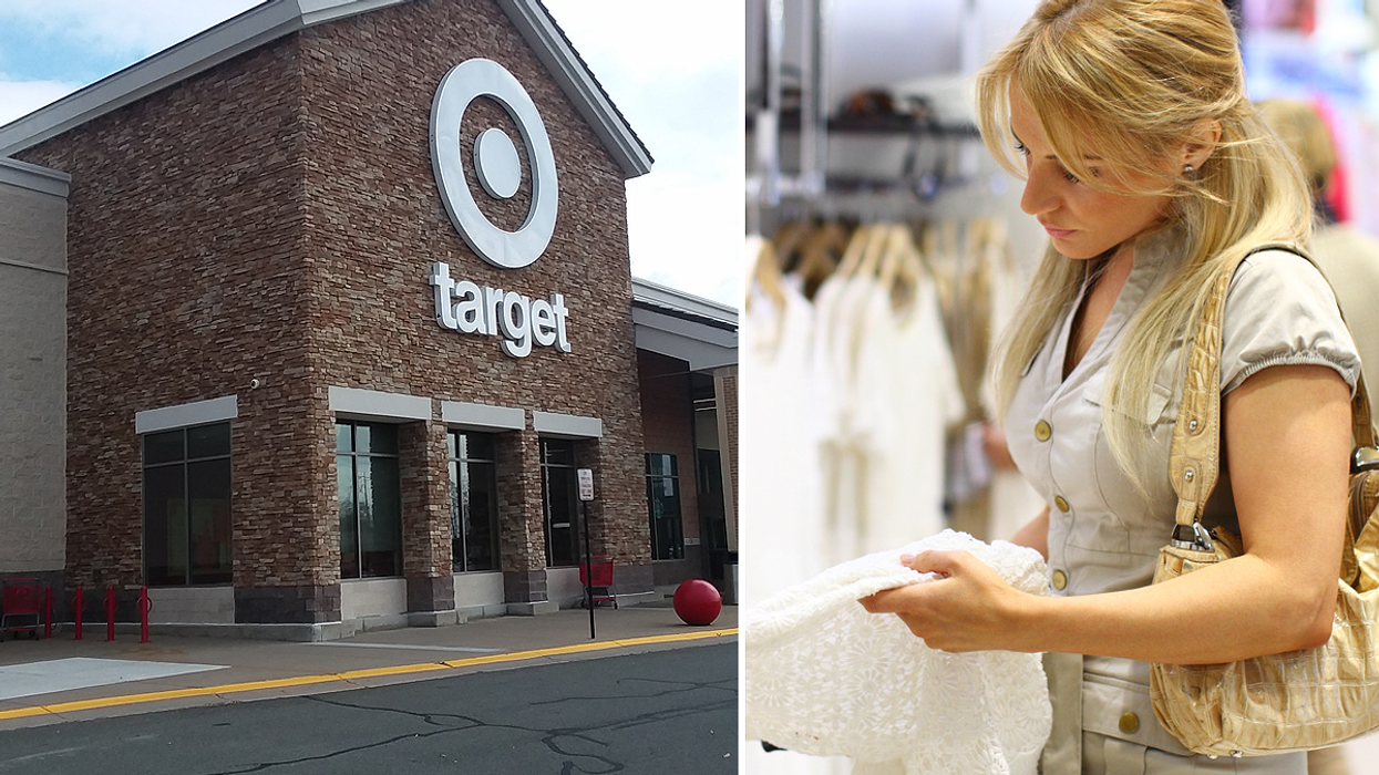A Target store and a woman shopping.
