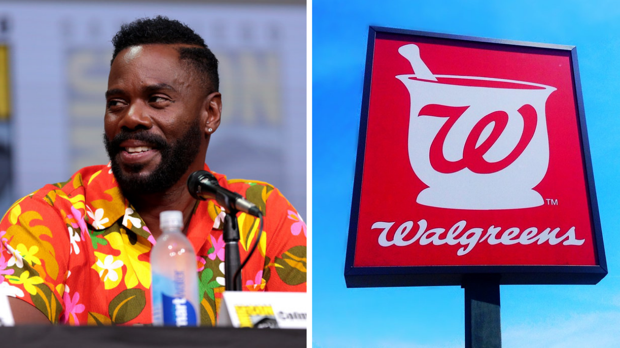 Actor Colman Domingo, logo for pharmacy Walgreens