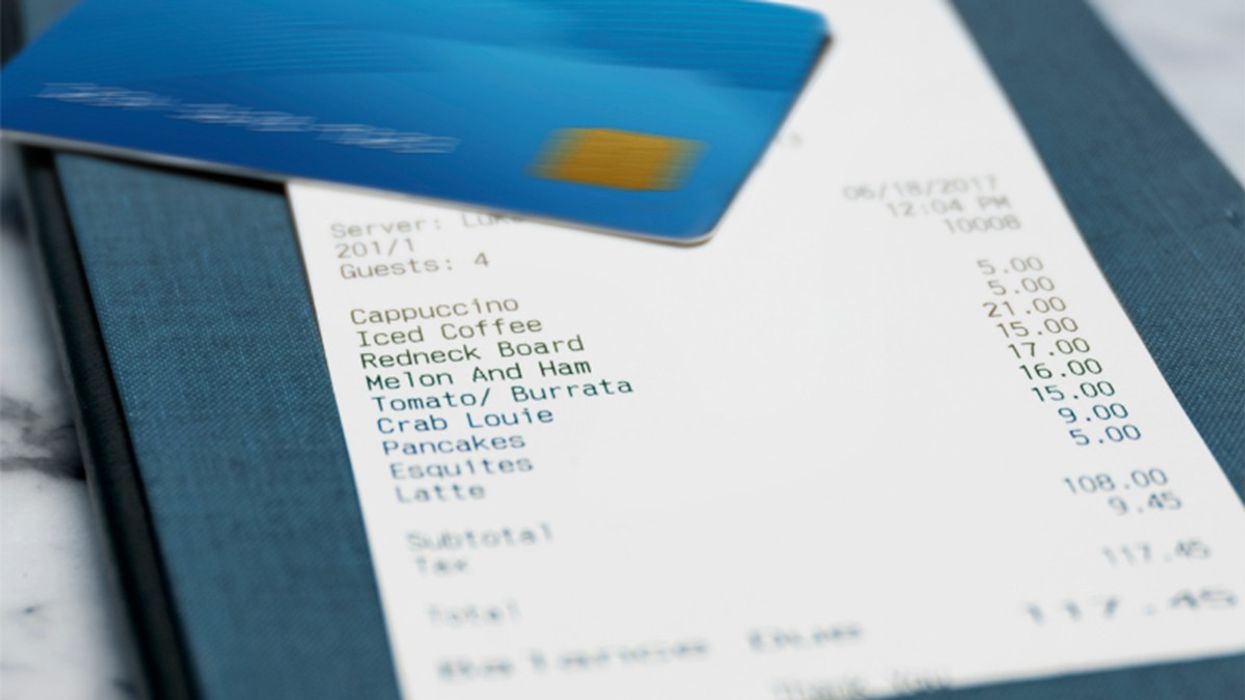 An image of the bill at a restaurant.