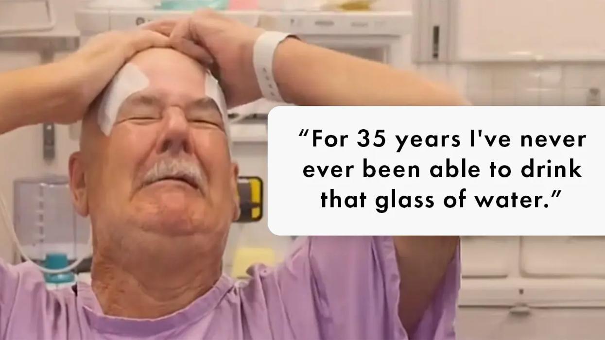 After 35 years of struggle, a man drinks a glass of water thanks to groundbreaking surgery