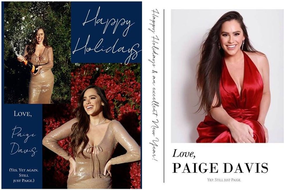 christmas cards, single people, paige davis
