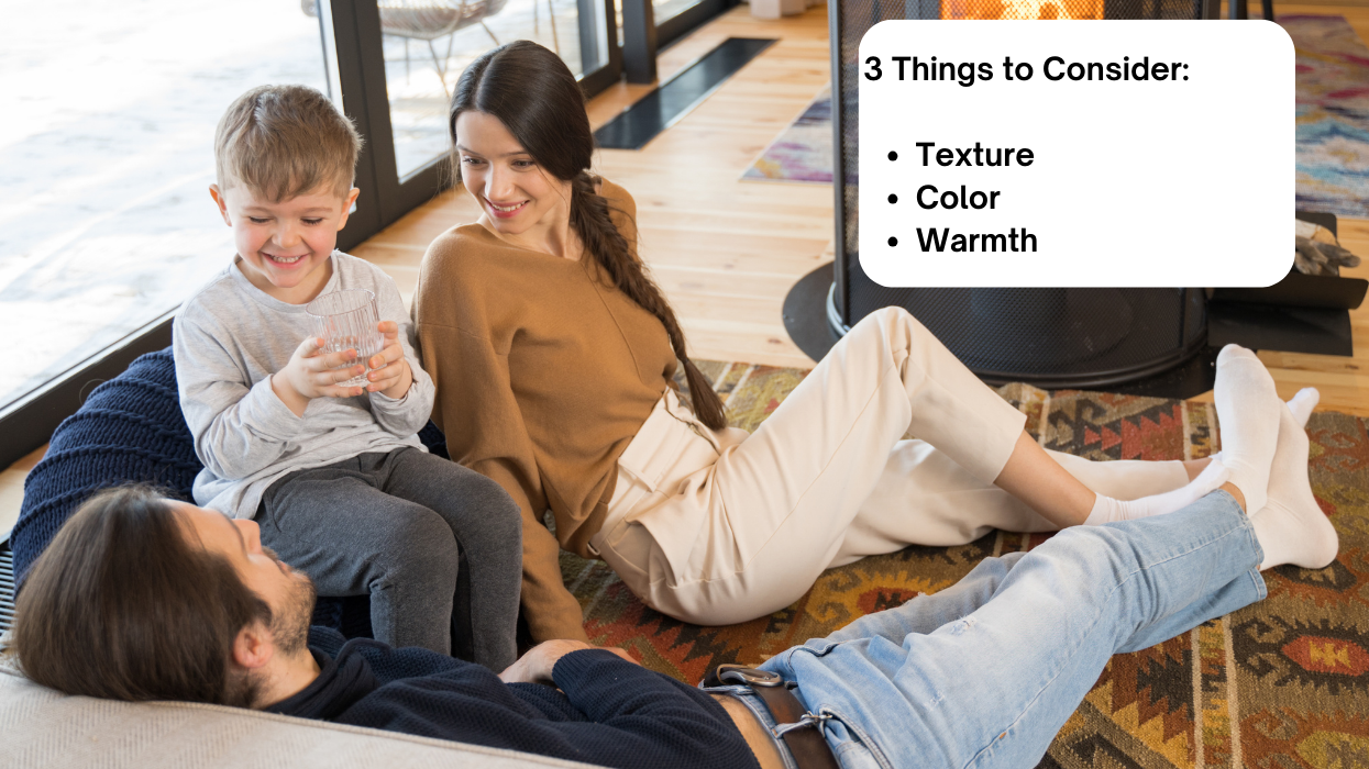 Family sitting on couch