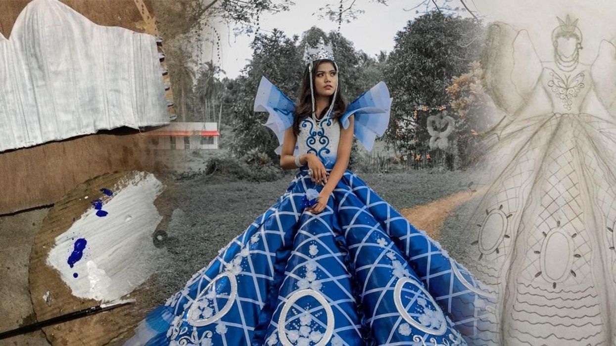 Brother creates stunning prom dress for sister when family couldn't afford one