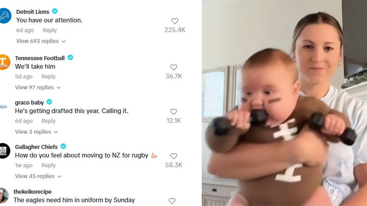 This 33-pound baby just became TikTok famous—and caught the NFL’s eye