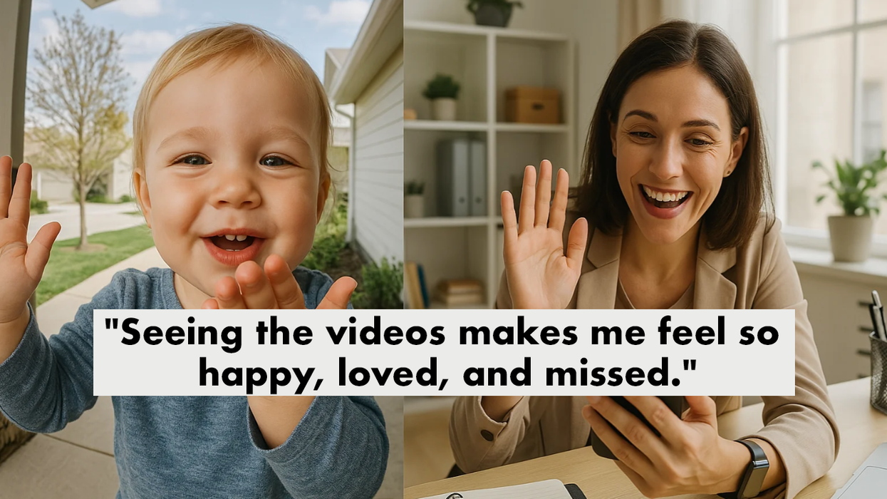 This toddler couldn’t wait to tell his mom something. So he left her a message on the doorbell camera.
