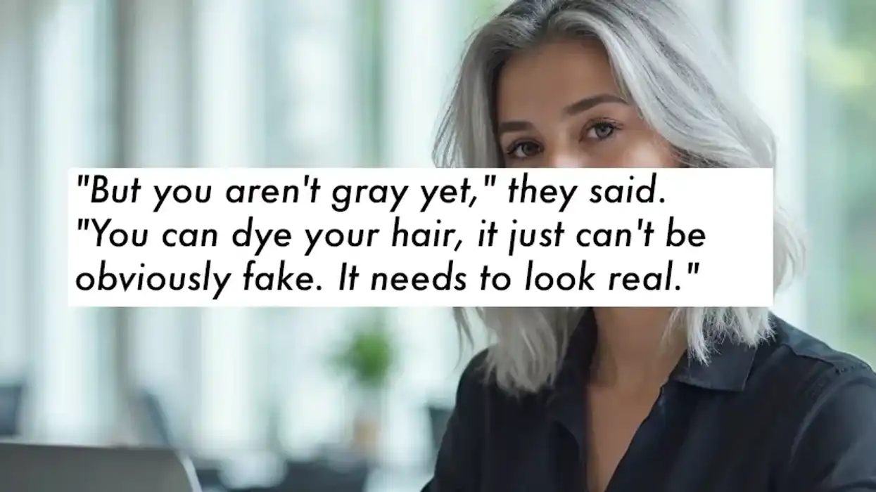 Woman dyes hair gray to protest strict work dress code, her boss wasn't happy