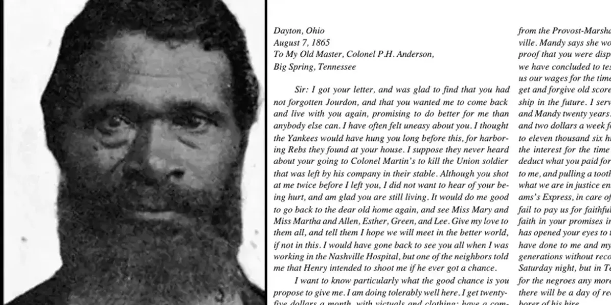 A freed slave’s letter to his former master is still shaking readers today