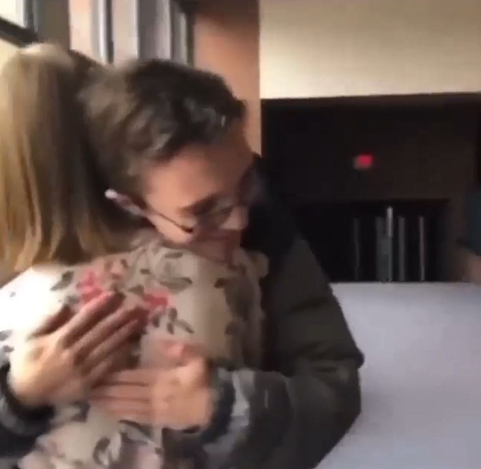 Jake Schwartz and Paige Drury moments after he creatively asked her to prom.