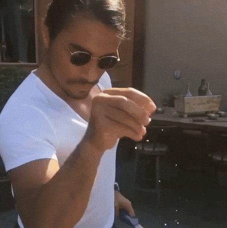 Salt Bae sprinkling salt