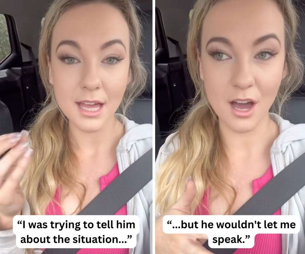 Screenshot from the TikTok video showing Delp mid-conversation