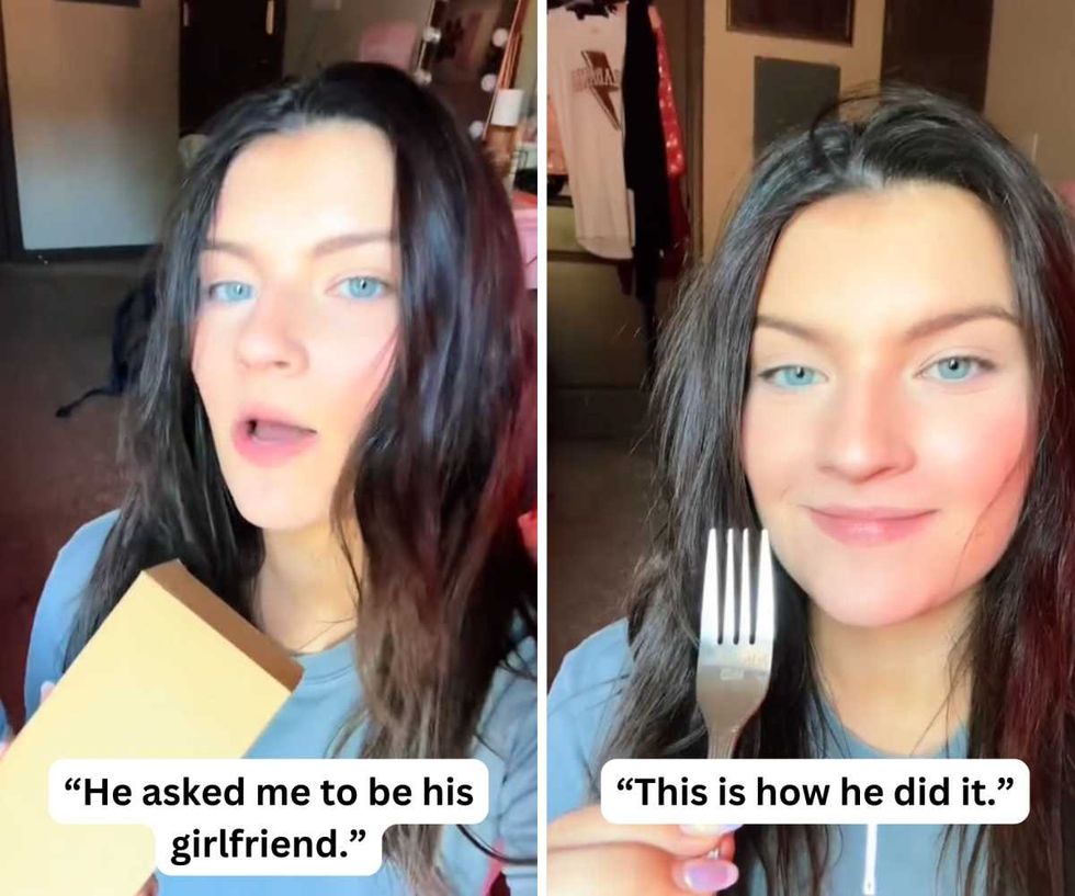 Two panels depicting a post on TikTok by Summer Pfleger.