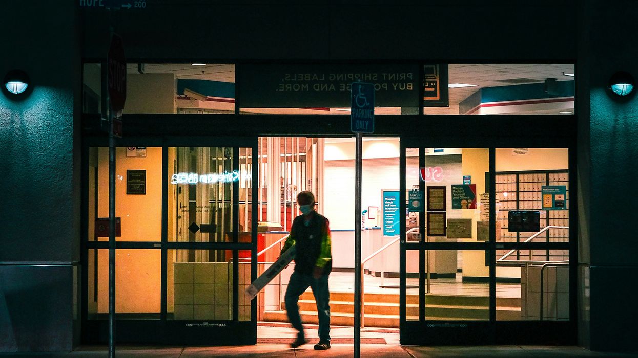United States Post Office at night
